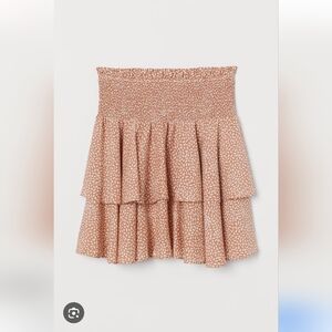 H&M Women's Lyocell Blend Terracotta Tiered Skirt Size Medium